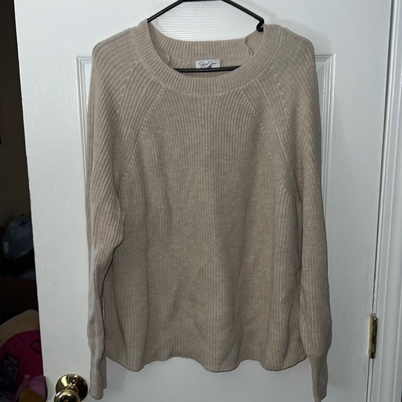Jessica Simpson Cream Knit Mallory Balloon Sleeve Pullover Sweater Size XXL - Picture 1 of 5